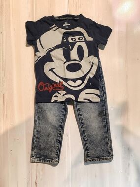 Disney Mickey Mouse Tee & Wonder Nation Jeans Set — Size 18 Months